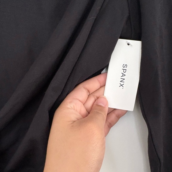 SPANX NWT Black Long Sleeve Drape Top - Picture 5 of 8